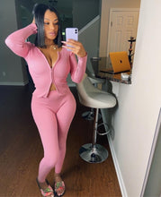 Load image into Gallery viewer, Pretty Pink zipper crop set 🔥
