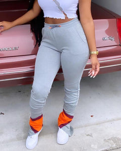 Patched Flare Joggers