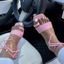 Load image into Gallery viewer, Pink Lemonade Strap-up Sandals
